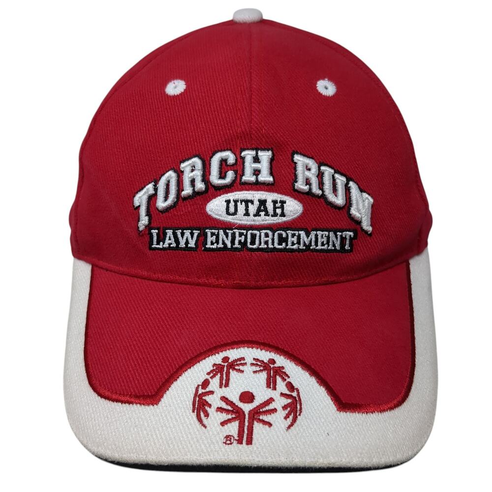 Torch Run Utah Law Enforcement Baseball Cap Red One Size Adjustable Bwm Global